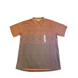 Big‎ Sky Men's XXL Orange Stripe Fade Polo Shirt Short Sleeve Casual New